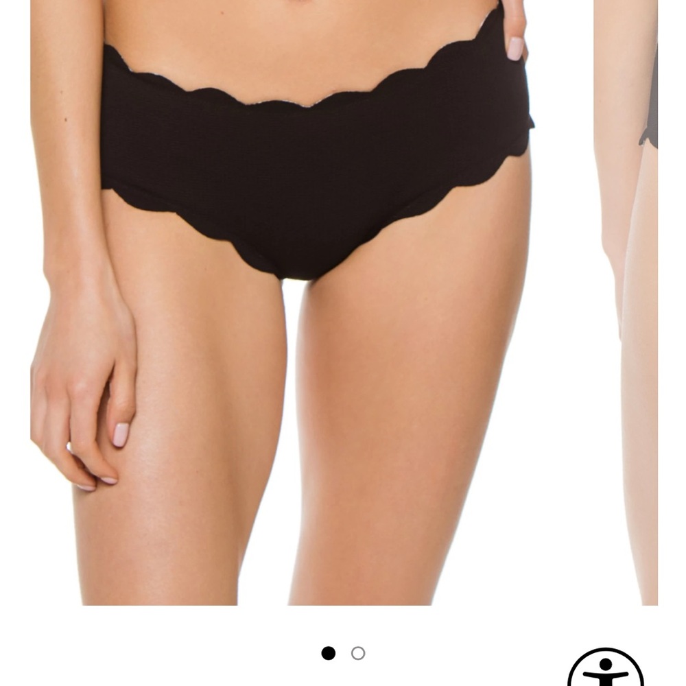 Marysia Swim Reversible Black Scalloped Hipster Bikini Bottom size xs like new